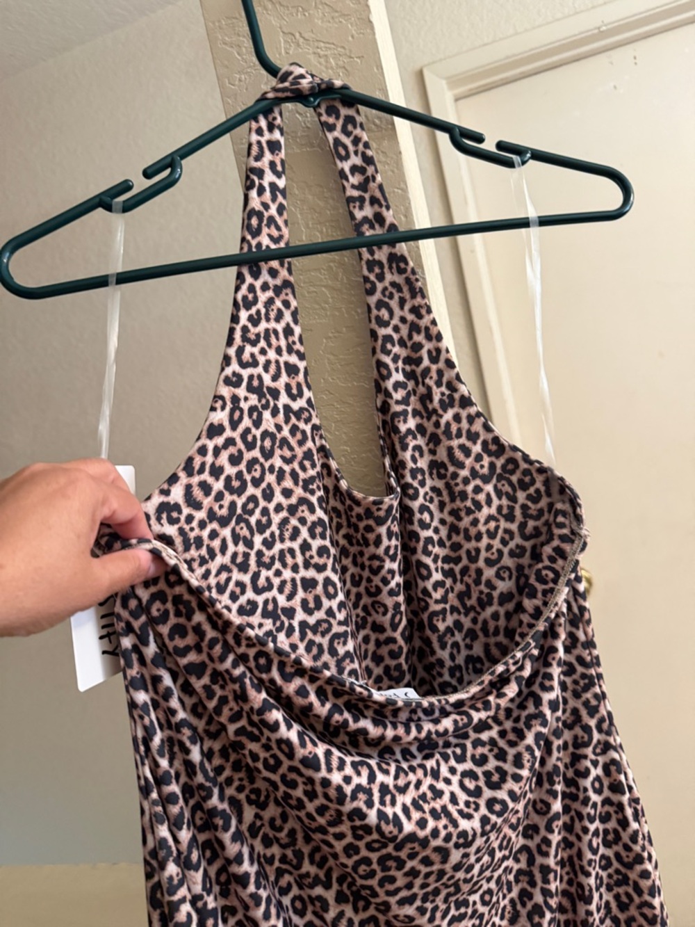 J for Justify Leopard Print Backless Halter Dress - Brown & Black